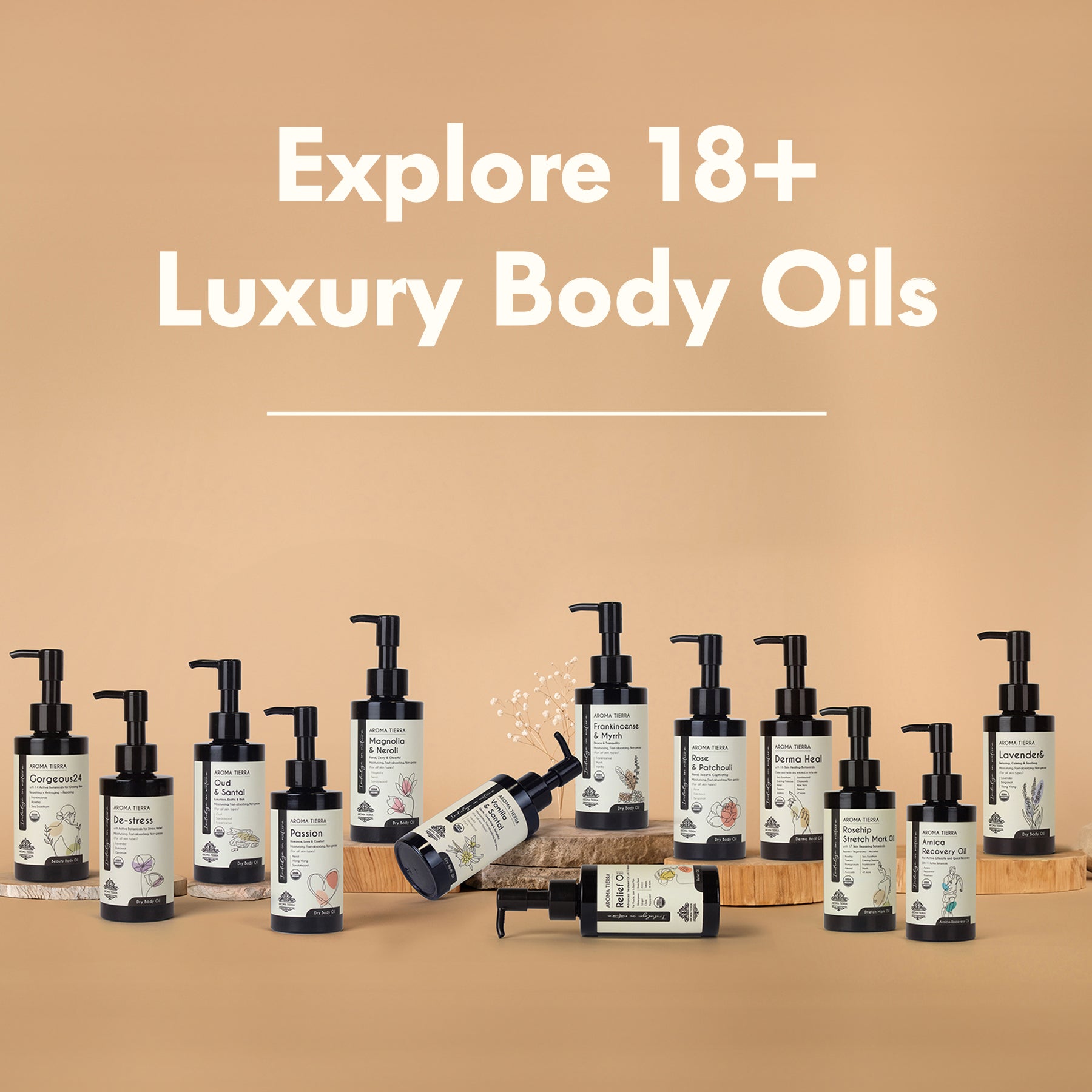 Luxury Body Oils Collection by Aroma Tierra.