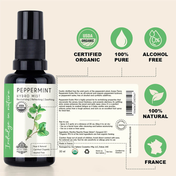 Peppermint Hydro Mist - Hydrosol Water