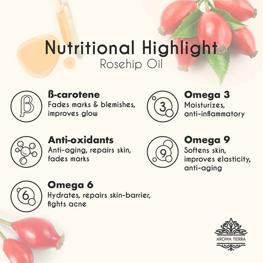 100% Pure Organic Rosehip Carrier Oil best for anti-aging and anti-oxidants.