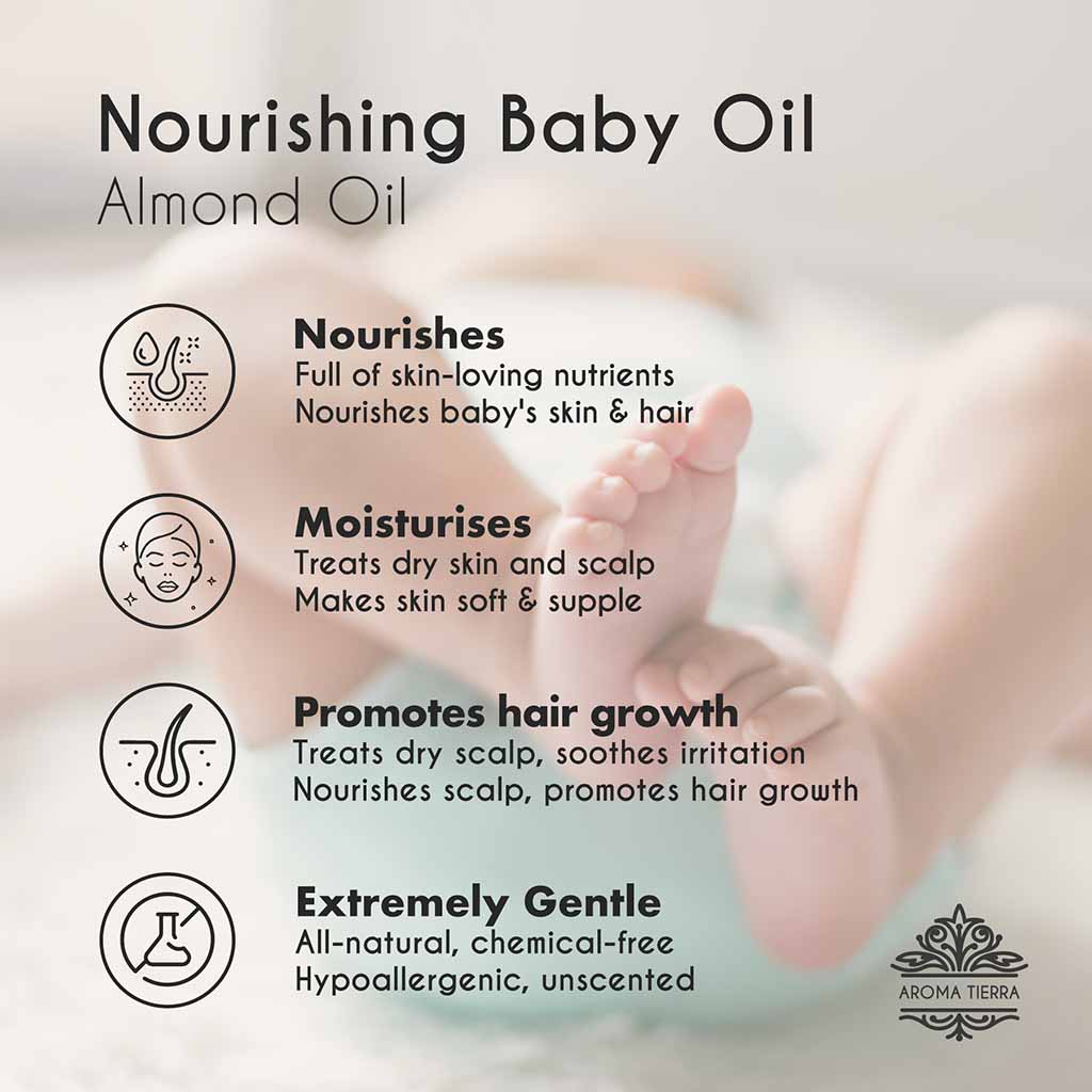 100% sweet almond oil for baby massage hair benefits.