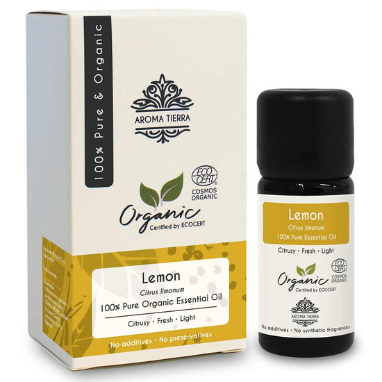 Organic Lemon essential oil fights acne and blemishes, expoliates skin, reduce inflammation, dark spots, age spots, and hyperpigmentation.