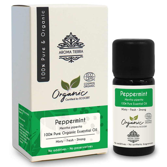 Organic Peppermint essential oil best for diffuser with minty, fresh, strong aroma.