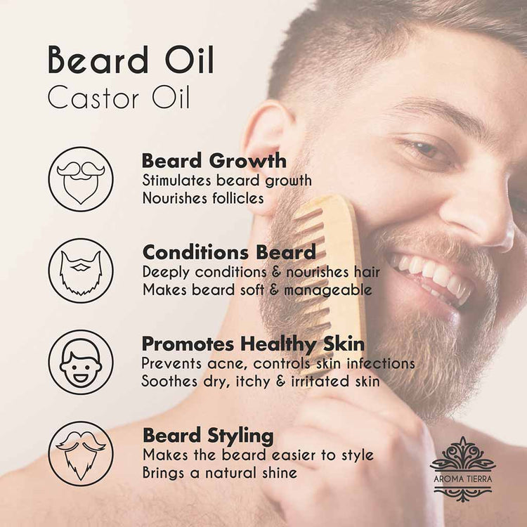 Aroma Tierra Castor seed oil is best for beard growth.