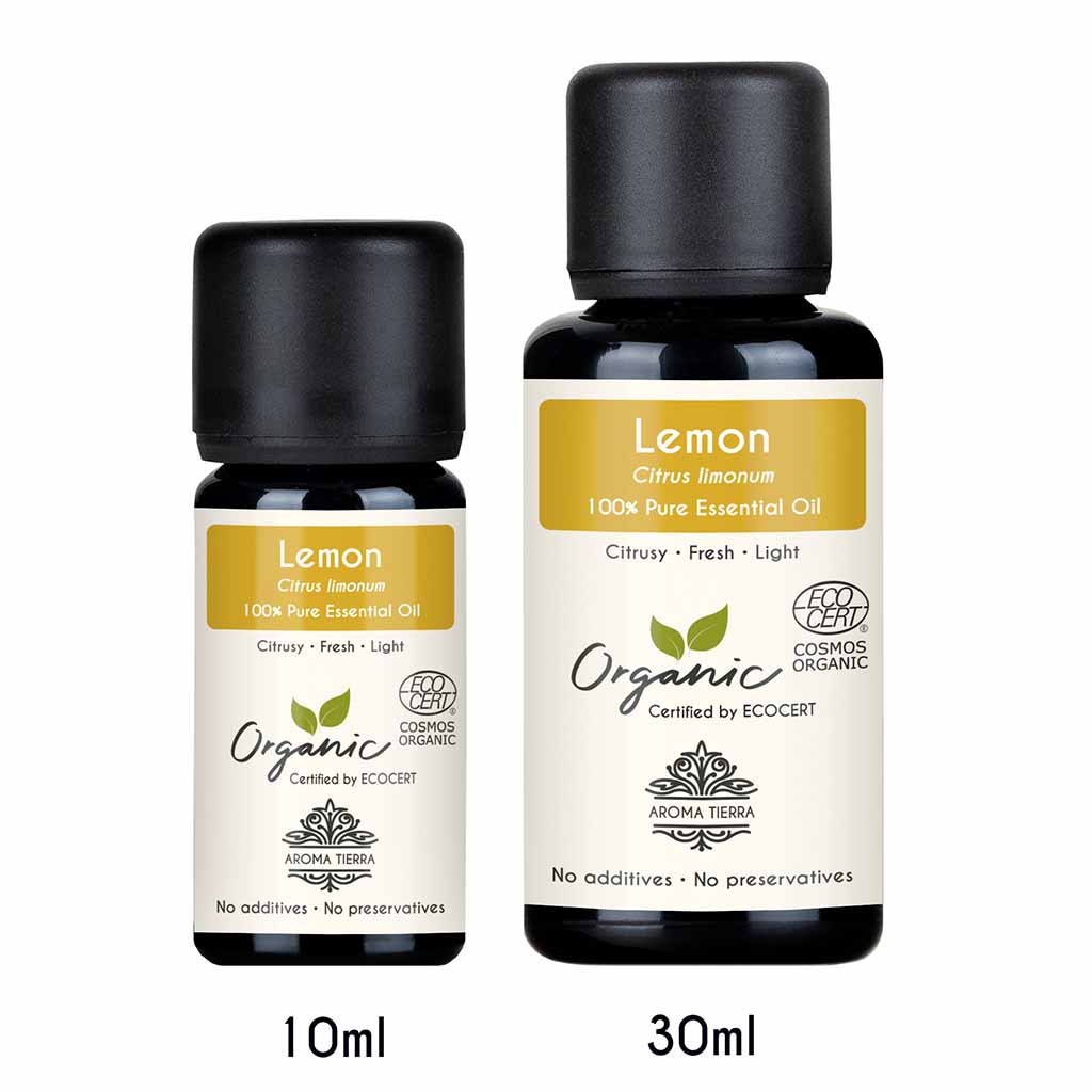 Aroma Tierra Organic Lemon essential oil best for diffuser improve focus, motivation, and mental alertness
