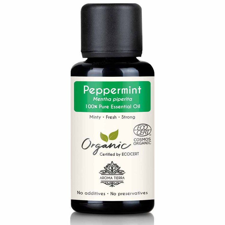 Aroma Tierra Organic Peppermint essential oil eliminates head lice, for concentration and mental clarity, 30 ml.