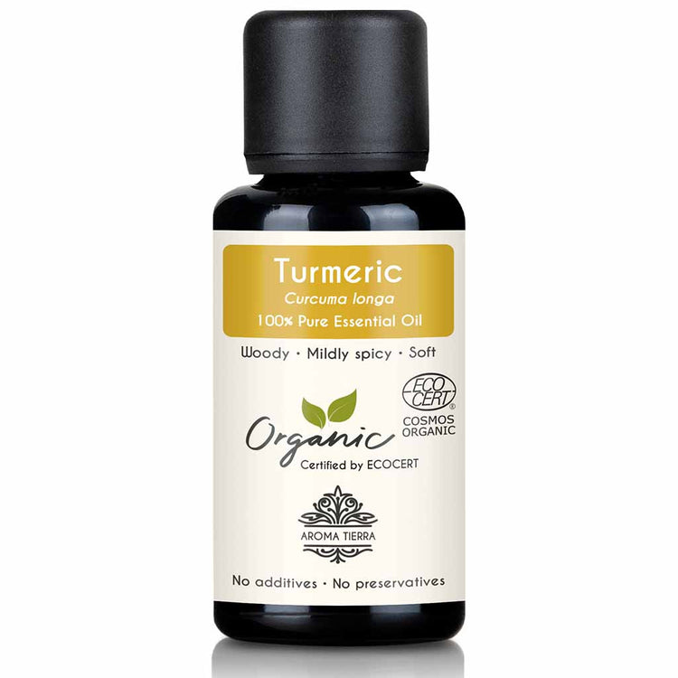 Organic turmeric essential oil natural therapeutic grade, 30 ml.