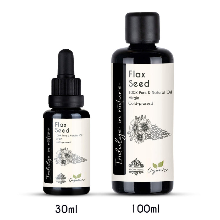 Organic Flax Seed Oil (Flaxseed, Linseed) - 100% Pure Cold Pressed