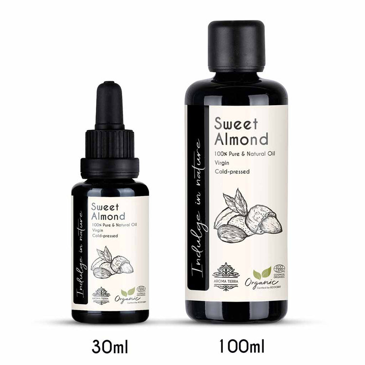 Sweet Almond Oil from Spain, best organic natural oils for face, body and hair.