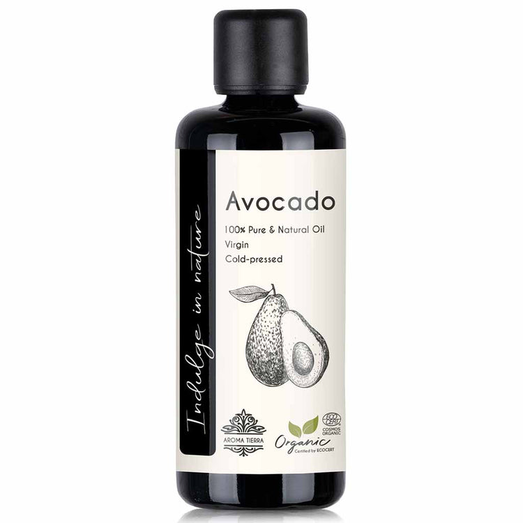 Best Organic Avocado Oil conditions hair suitable for dry, damaged and frizzy hair, 100 ml.