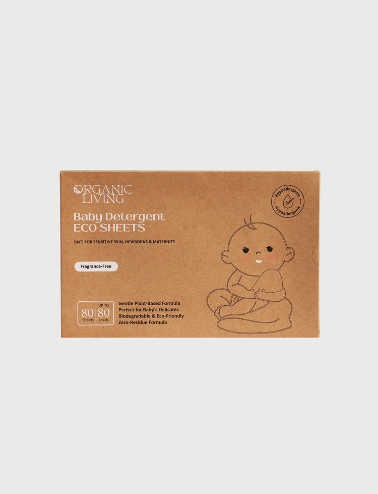Baby Laundry Detergent Eco Sheets - Fragrance Free/ 80 sheets (up to 80 washes)