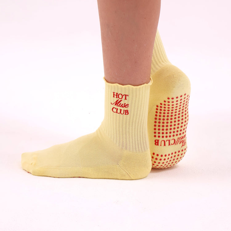 Pilates Grip socks - Butter Yellow
