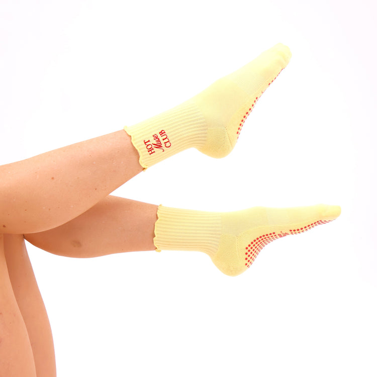 Pilates Grip socks - Butter Yellow
