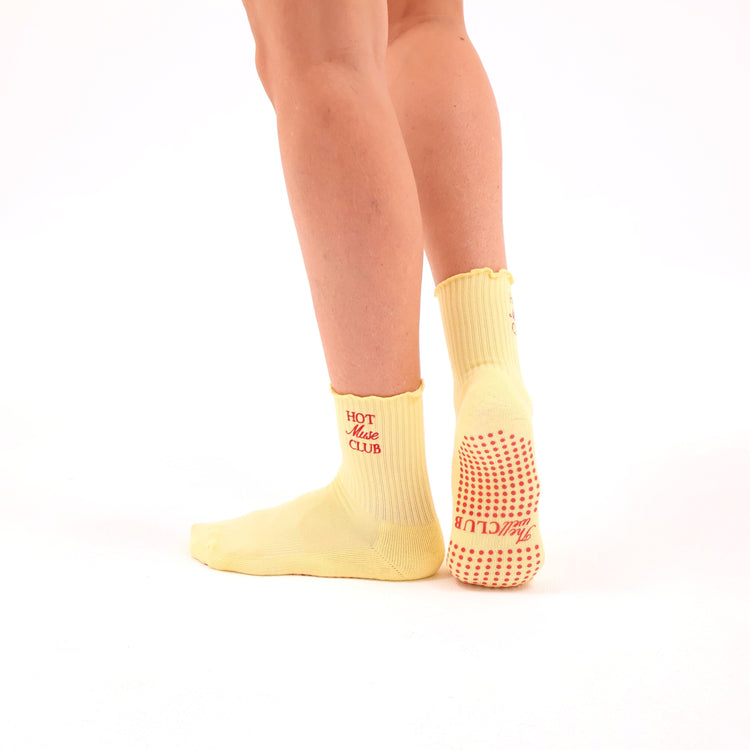 Pilates Grip socks - Butter Yellow