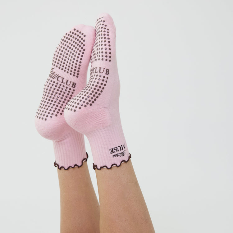 Pilates Grip socks- Pink marshmallow