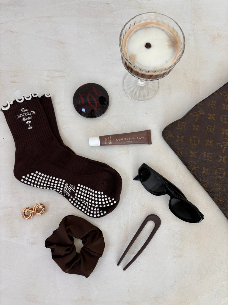 Pilates Grip socks - Chocolate Martini