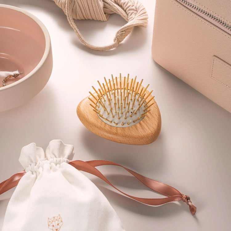 Gua Sha Hair & Scalp Brush: Love Heart Wooden Edition