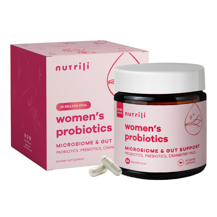 Women's prebiotic and probiotic supplement by Nutrili