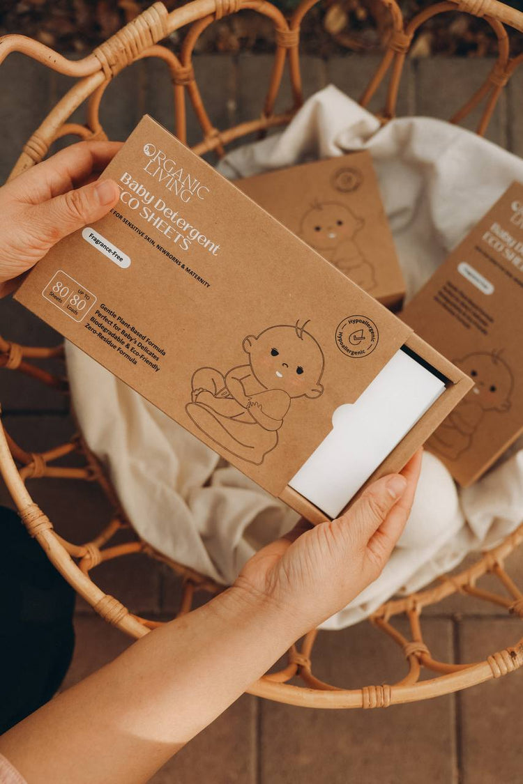 Baby Laundry Detergent Eco Sheets - Fragrance Free/ 80 sheets (up to 80 washes)