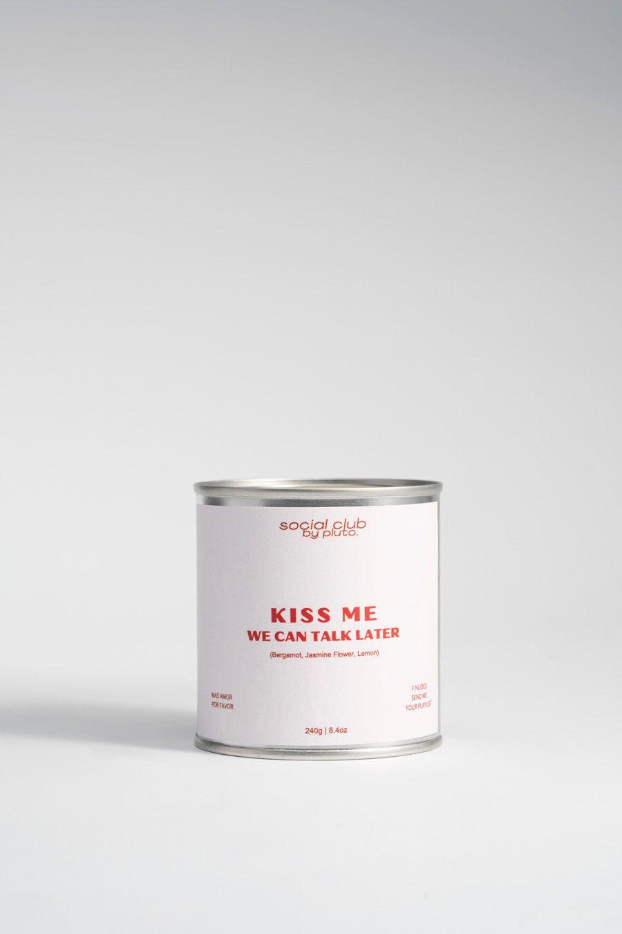 Flirty soy candle from Social Club by Pluto — Kiss Me, We Can Talk Later
