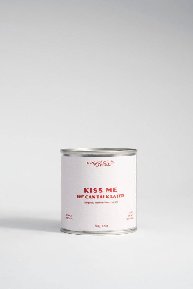 Flirty soy candle from Social Club by Pluto — Kiss Me, We Can Talk Later