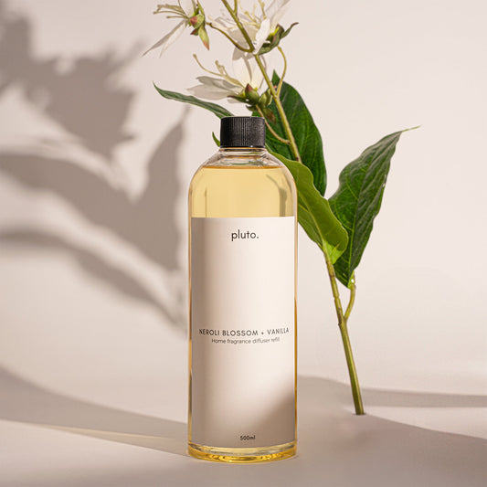 Natural diffuser refill with neroli blossom and warm vanilla notes