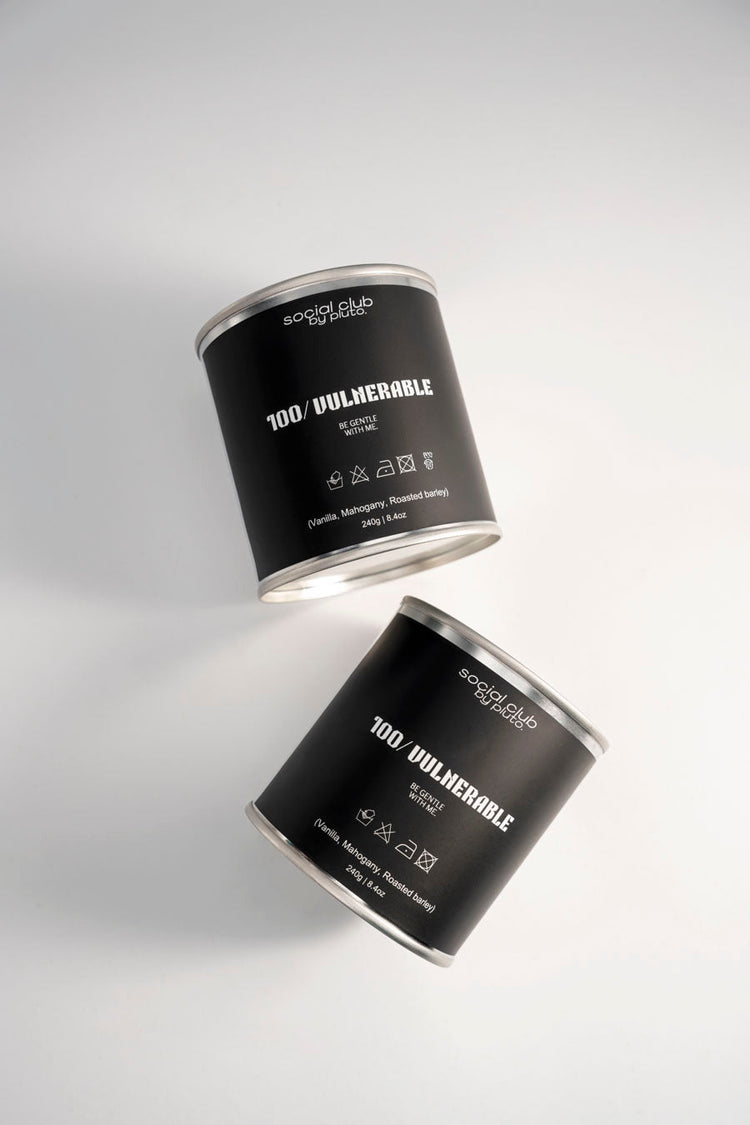 Hand-poured statement candle — vulnerable and raw scent
