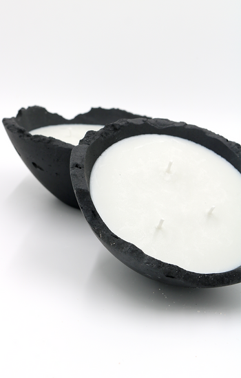 Concrete bowl in Eries collection soy wax scented candles made in Dubai