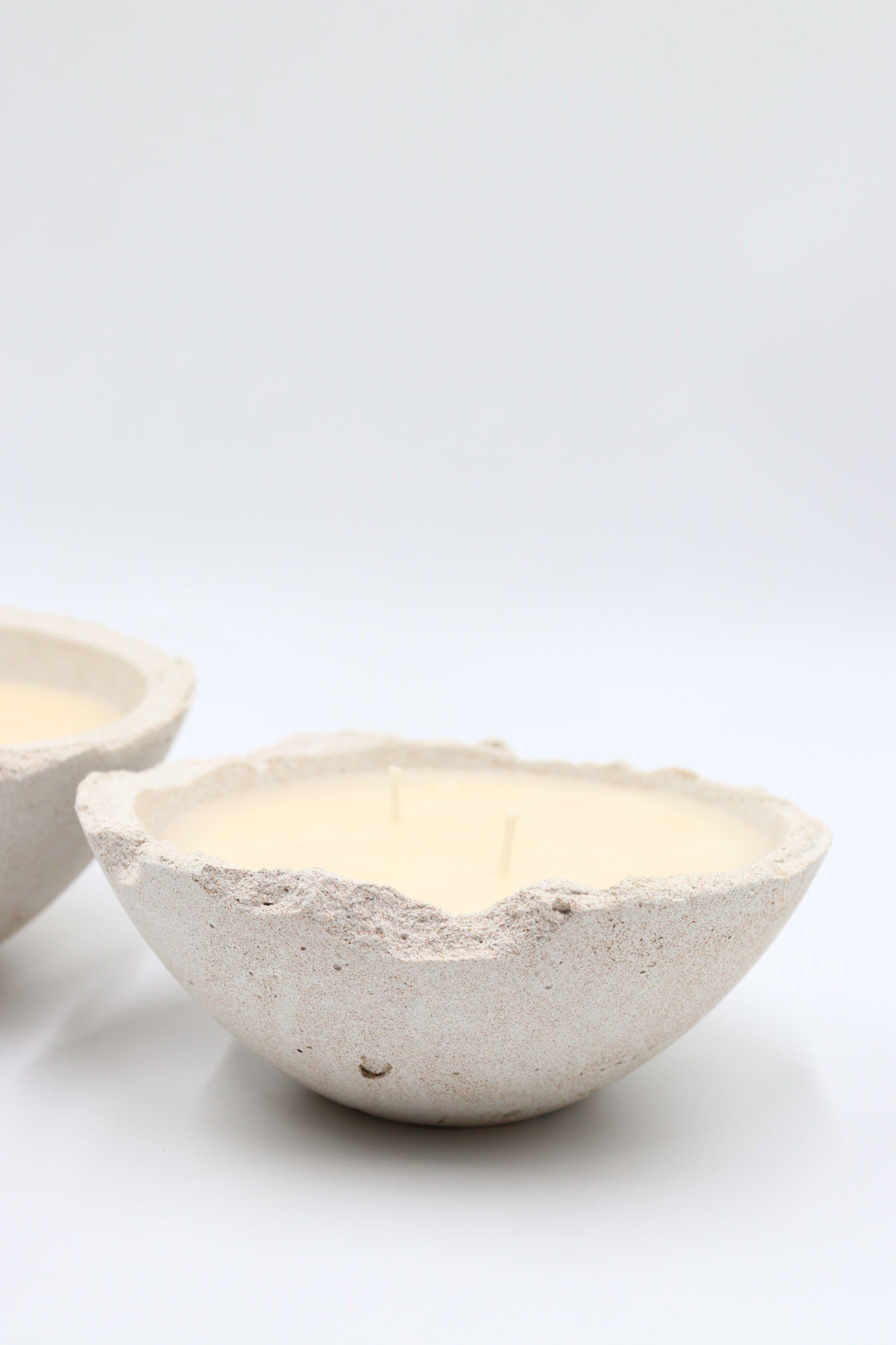 Luxury scented soy wax candles in concrete bowl made in Dubai