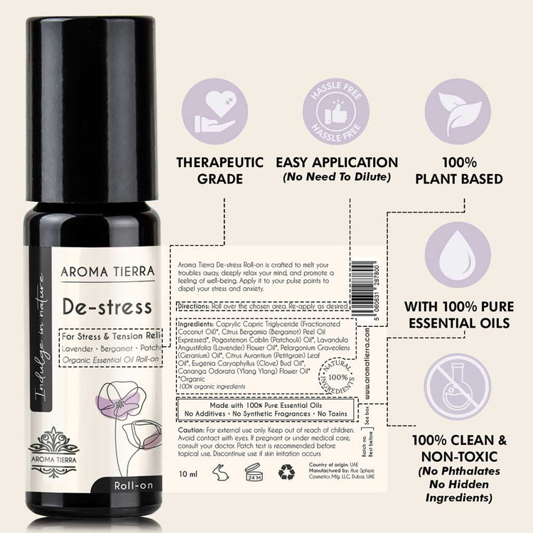 De-stress - Essential Oil Roll-on Organic