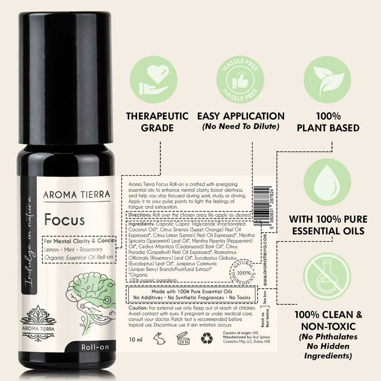 Focus - Essential Oil Roll-on Organic