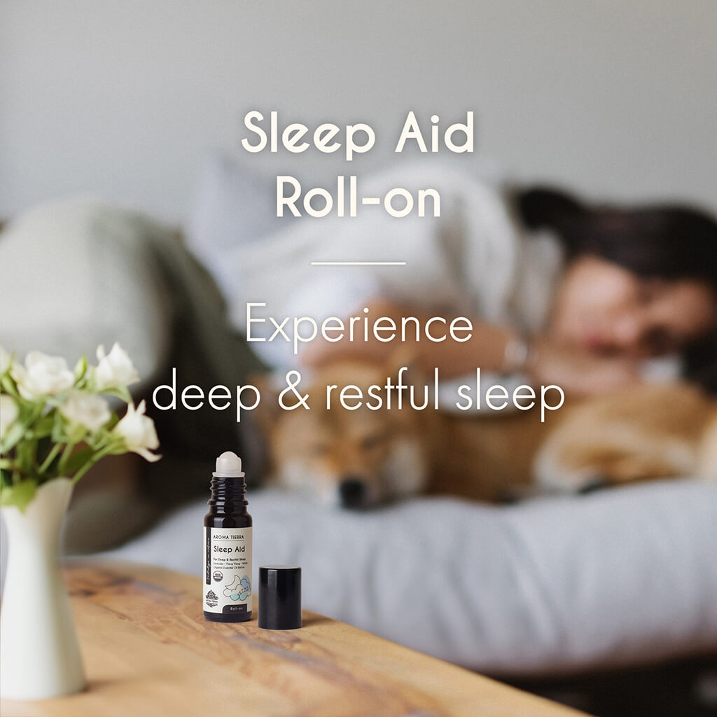 100% Certified Organic and Natural Aroma Tierra Sleep Aid Roll-on blended essential oil.