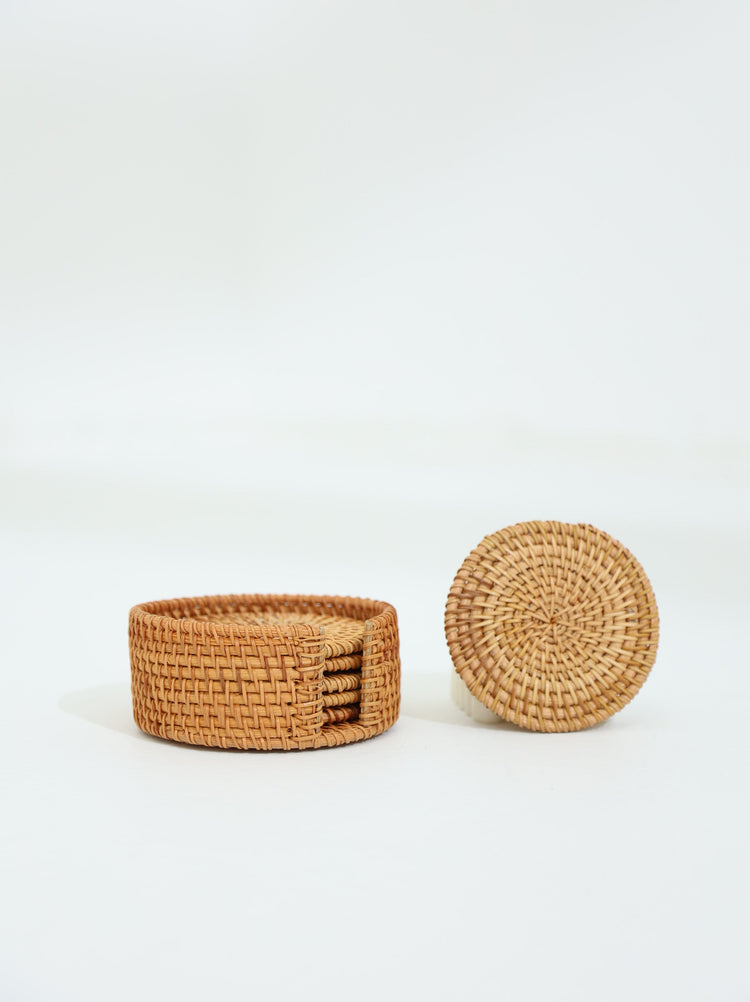 Rattan Coasters - Set of 6