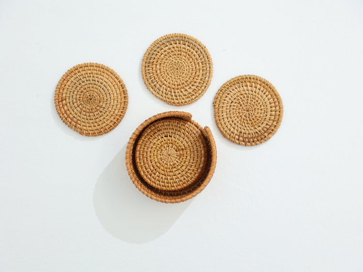 Rattan Coasters - Set of 6