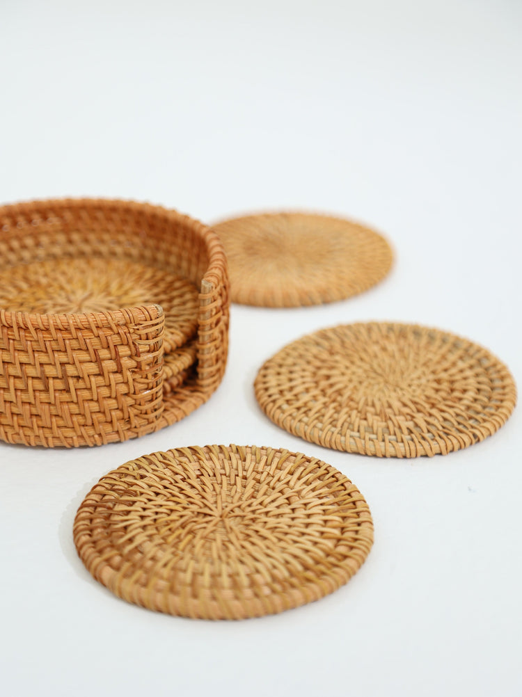 Rattan Coasters - Set of 6