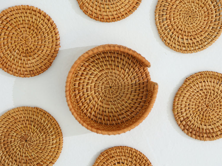 Rattan Coasters - Set of 6