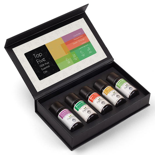 Top 5 Organic Essential Oil Set - For Gift, Diffuser, Skin, Hair