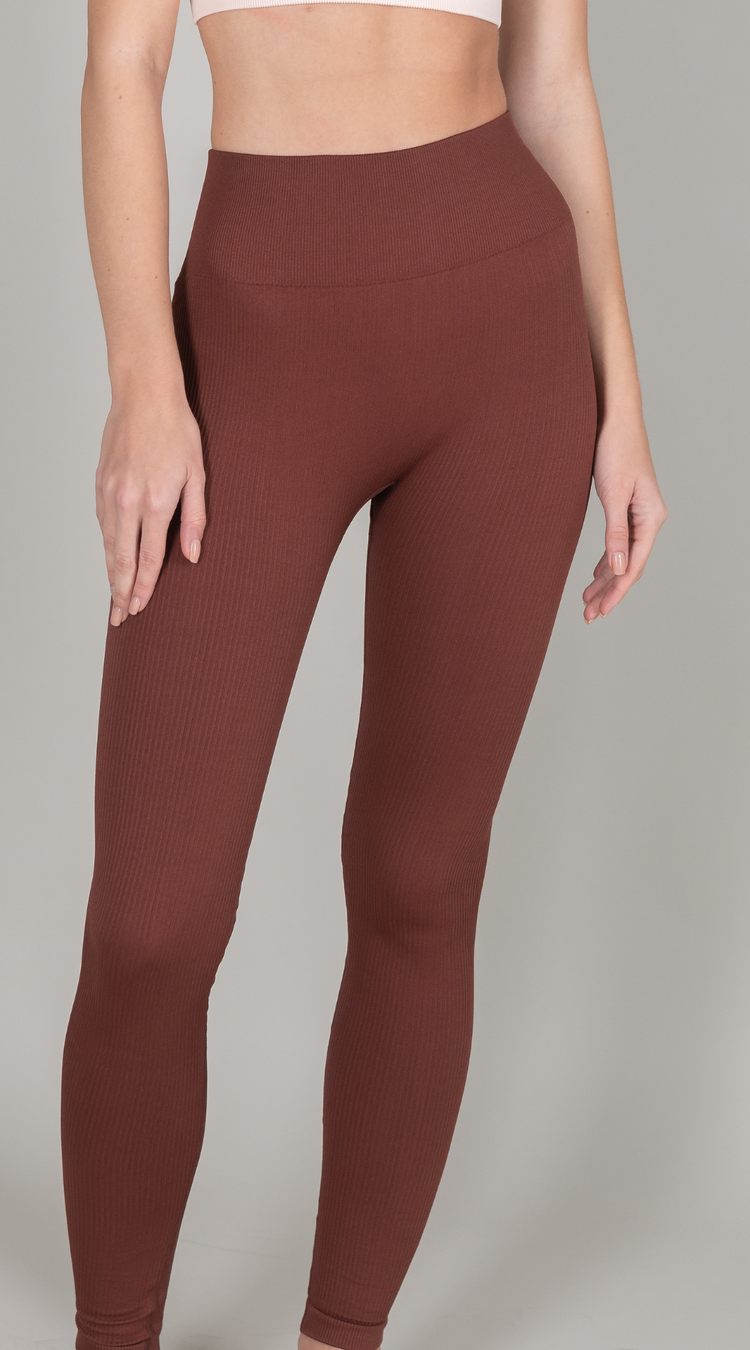 Ribbed Leggings - Hot Chocolate