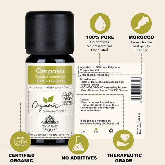100% Certified and Pure Organic Oregano essential oil, no preservatives, no additives, undiluted, no solvent, no synthetic fragrance , therapeutic grade.