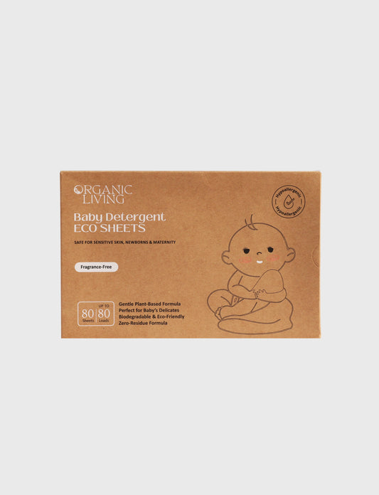Baby Laundry Detergent Eco Sheets - Fragrance Free/ 80 sheets (up to 80 washes)