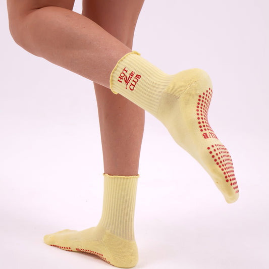 Pilates Grip socks - Butter Yellow