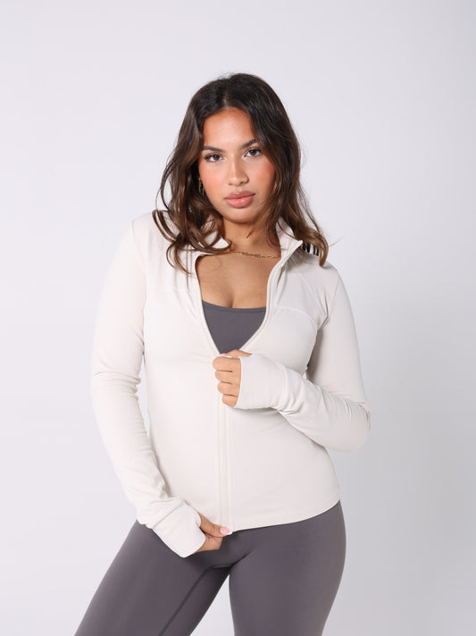 Sculpt Jacket in Cream | Full Length