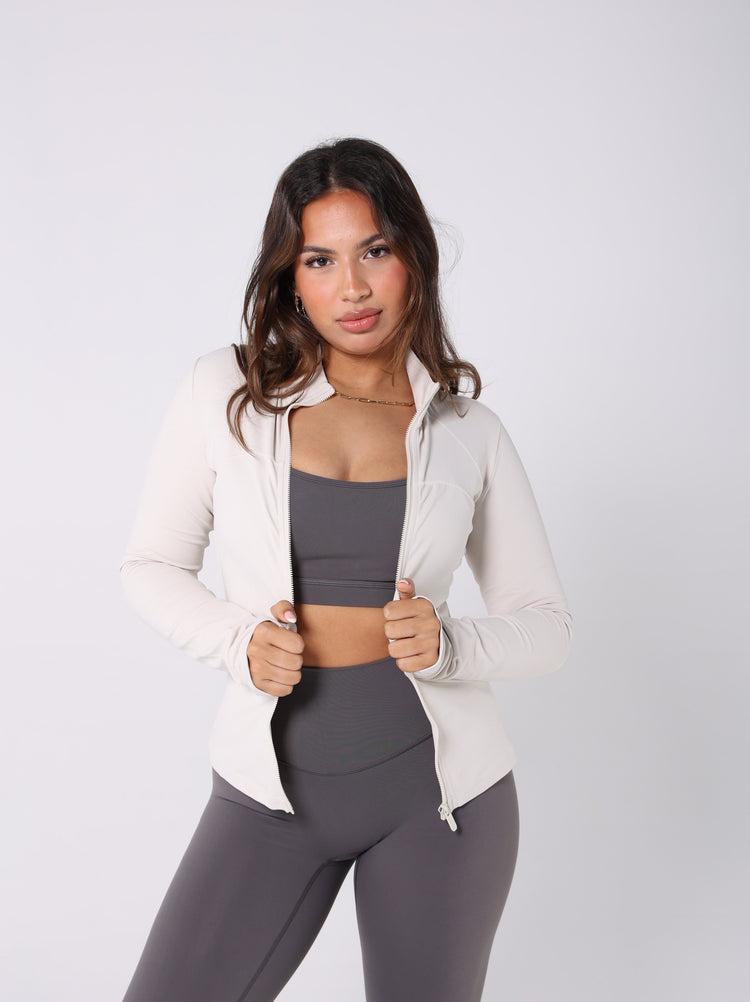 Sculpt Jacket in Cream | Full Length