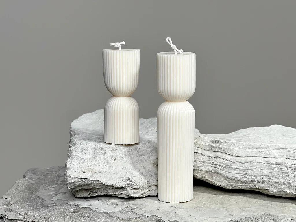 Ribbed Pillar Candle