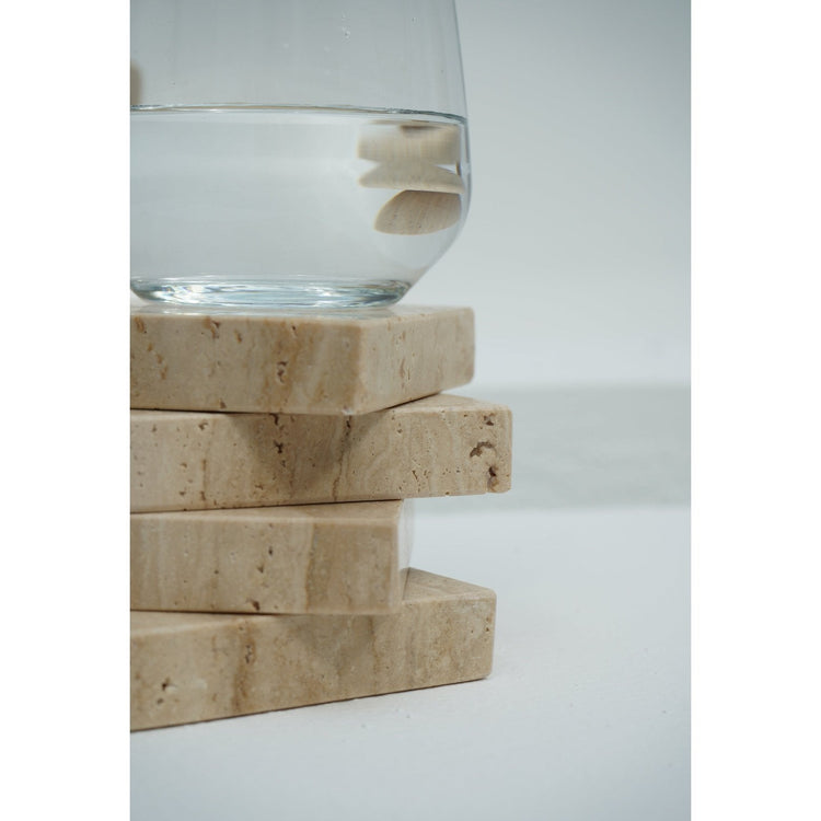 Travertine Coasters - Set of 4