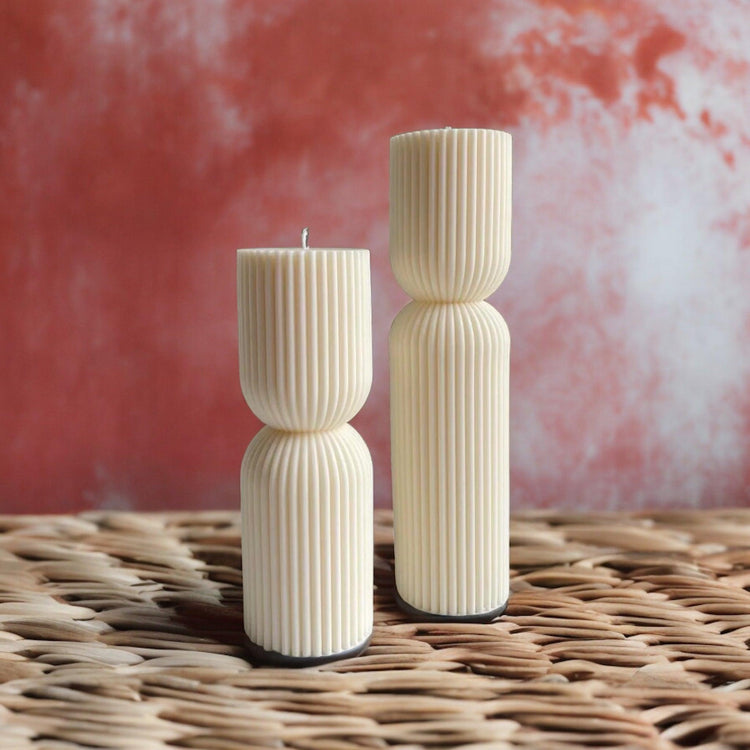 Ribbed Pillar Candle