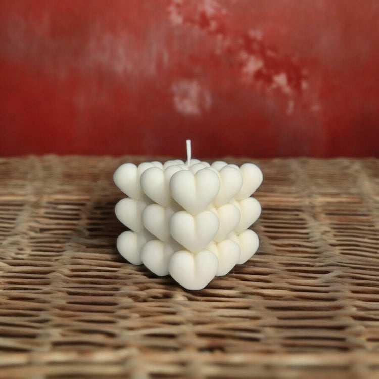 Heart Bubbles Cube Candle