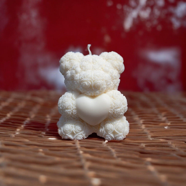 Rose Teddy Bear Candle