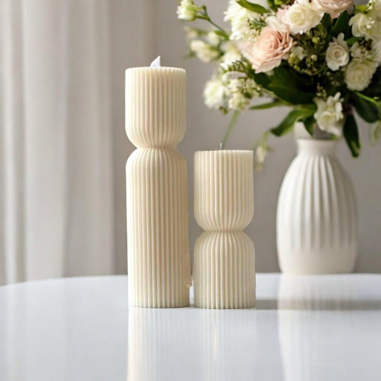 Ribbed Pillar Candle