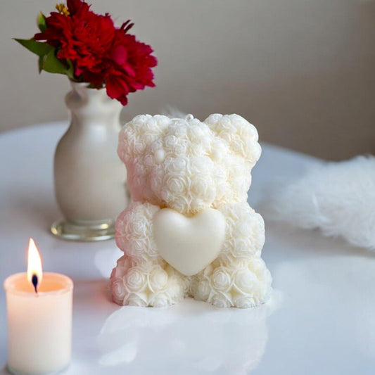 Rose Teddy Bear Candle