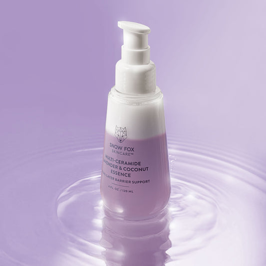 A ceramide-packed milky two-layer essence that hydrates, refreshes and supports the skin's natural moisture barriers. Multi Ceramide Lavender and Coconut Essence.